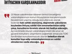 ÖNTÜRK: ÖNCELİĞİMİZ KONUT İHTİYACININ KARŞILANMASIDIR