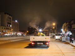 BÜYÜKŞEHİR HALKIN SAĞLIĞI İÇİN GECE NÖBETİNDE  HBB HAŞERE İLE MÜCADELEDE HIZ KESMİYOR
