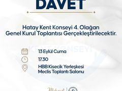 HATAY KENT KONSEYİ 13 EYLÜLDE TOPLANIYOR