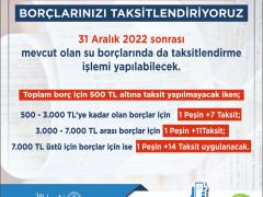 BÜYÜKŞEHİRDEN SU BORCU OLANLARA KOLAYLIK