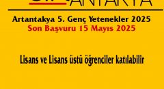 Artantakya 5. Genç Yetenek Yarışma Başvuruları Başlıyor!