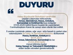 HATAY’DA 6 BÖLGE SANAYİ ALANI İLAN EDİLDİ
