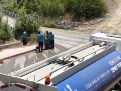 YANGINDAN ETKİLENEN MAHALLELERDE TEMİZLİK ÇALIŞMALARI