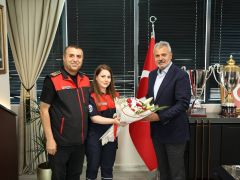 BAŞKAN ÖNTÜRK, HBB İTFAİYESİNİ MİSAFİR ETTİ