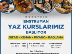 ANTAKYA BELEDİYESİ’NDEN ÜCRETSİZ ENSTRÜMAN KURSLARI