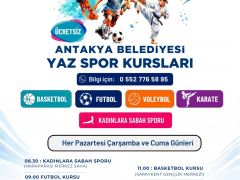 ANTAKYA BELEDİYESİ YAZ SPOR KURSLARI DEVAM EDİYOR