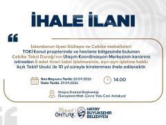 HBB’DEN İSKENDERUN’DA 8 TAKSİ İHALESİ     Hatay